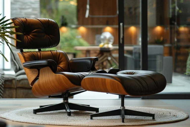 Luxury Leather Sofa Bed And Ottoman Set
